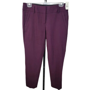LOFT  Purple Wool Blend Marisa Trousers